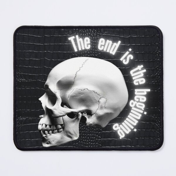 Item preview, The end is the beginning - black and white skull artwork designed and sold by silent-violin.