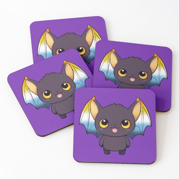 Item preview, Kawaii Bat with AroAce Pride Flag Colored Wings, Cute AroAce Design designed and sold by Travelslightly.