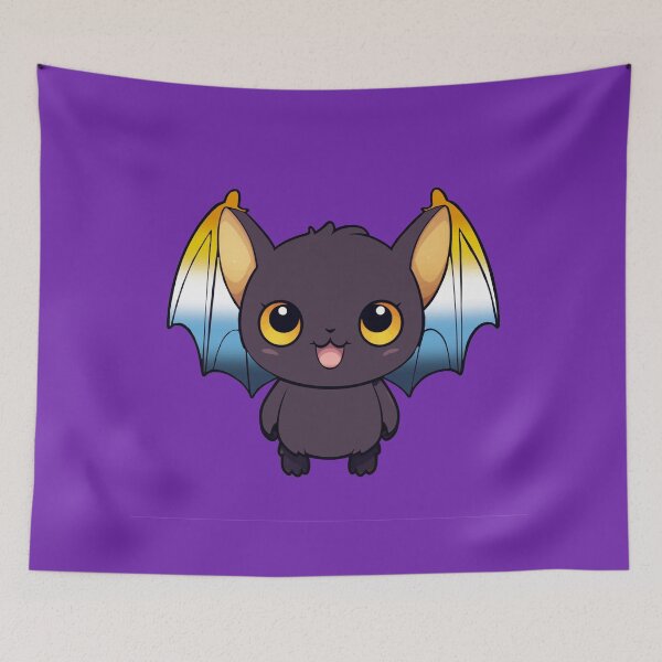 Item preview, Kawaii Bat with AroAce Pride Flag Colored Wings, Cute AroAce Design designed and sold by Travelslightly.