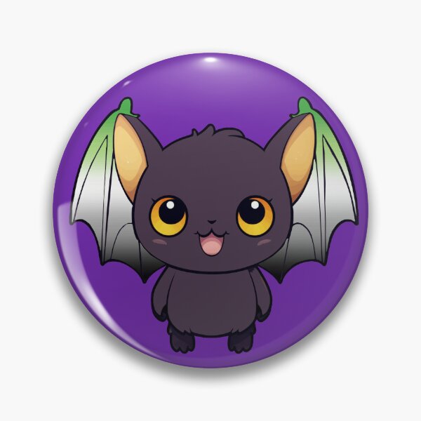 Item preview, Kawaii Bat with Aromantic Pride Flag Colored Wings, Cute Aro Design designed and sold by Travelslightly.