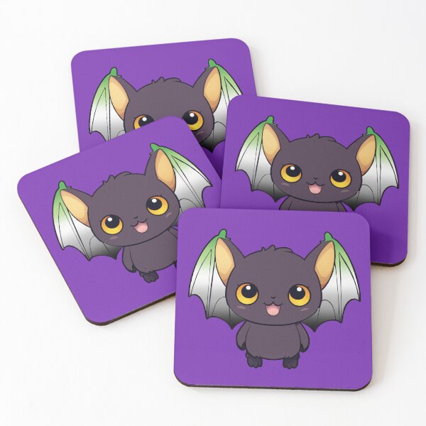 Item preview, Kawaii Bat with Aromantic Pride Flag Colored Wings, Cute Aro Design designed and sold by Travelslightly.