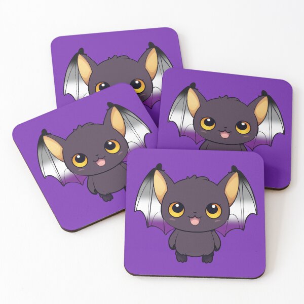 Item preview, Kawaii Bat with Asexual Pride Flag Colored Wings, Cute Ace Design designed and sold by Travelslightly.