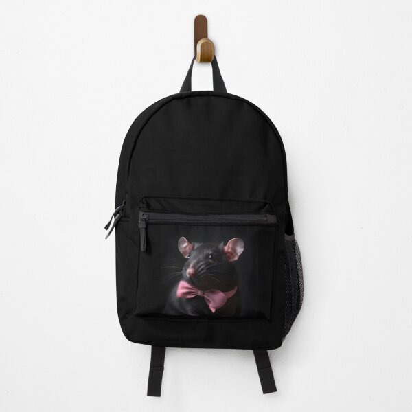 Item preview, “Onyx” Luxe Black Rat Mouse with Pink Bow designed and sold by sweetselkie.