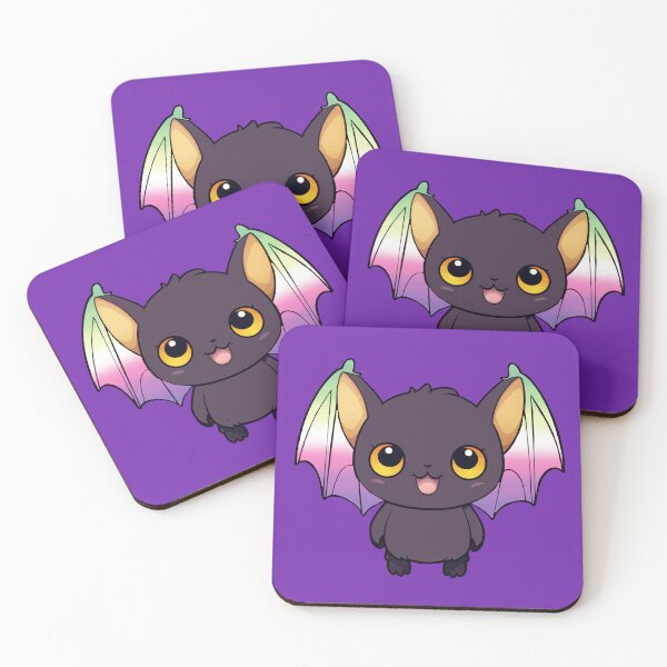 Item preview, Kawaii Bat with Genderfae Pride Flag Colored Wings, Cute Genderdoe Design designed and sold by Travelslightly.