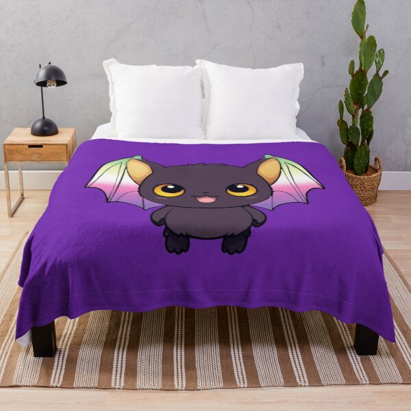 Item preview, Kawaii Bat with Genderfae Pride Flag Colored Wings, Cute Genderdoe Design designed and sold by Travelslightly.