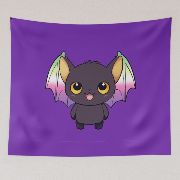 Item preview, Kawaii Bat with Genderfae Pride Flag Colored Wings, Cute Genderdoe Design designed and sold by Travelslightly.
