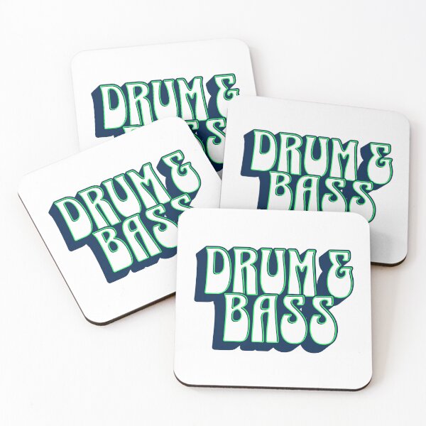 Item preview, DRUM AND BASS  - Dropshadow Outline (blue/green)  designed and sold by Discothreadz.