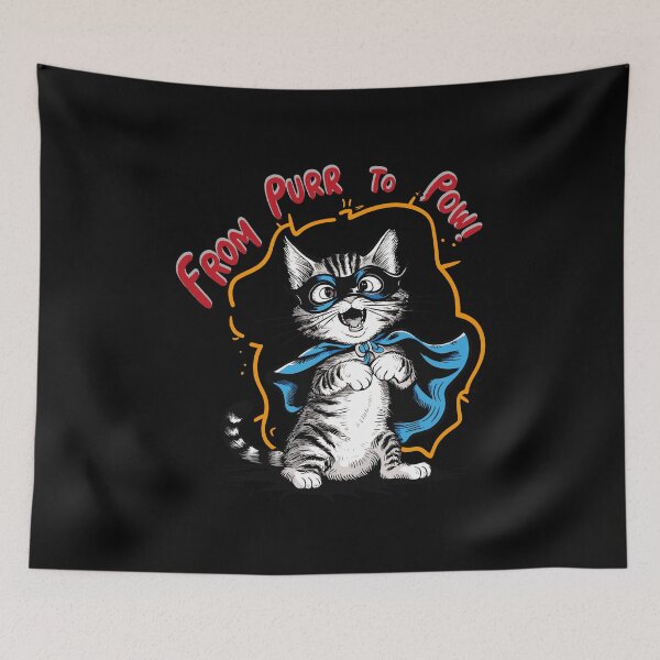 Item preview, Charming Cat Transformed into Superhero with Mask and Cape - From Purr to Pow! designed and sold by BNCH44.