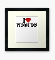 I Love Penguins For Jungle Animals Wildlife Framed Print