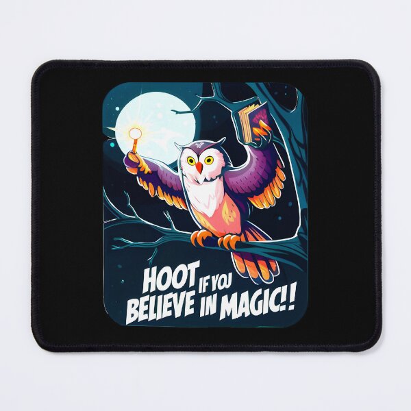 Item preview, Magical Owl with Wand and Spellbook under Full Moon - Hoot if You Believe in Magic! designed and sold by BNCH44.
