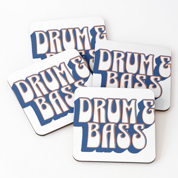 Item preview, DRUM AND BASS - Dropshadow Outline (blue/orange)  designed and sold by Discothreadz.