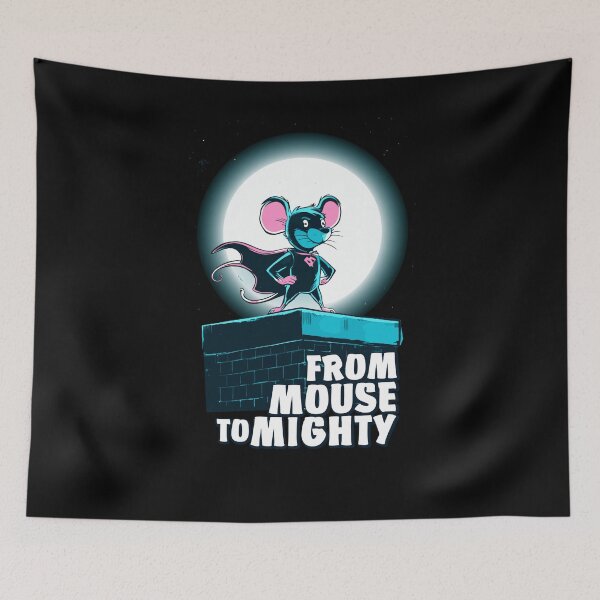 Item preview, Supermouse with Mask and Cape on Rooftop under Full Moon - From Mouse to Mighty designed and sold by BNCH44.
