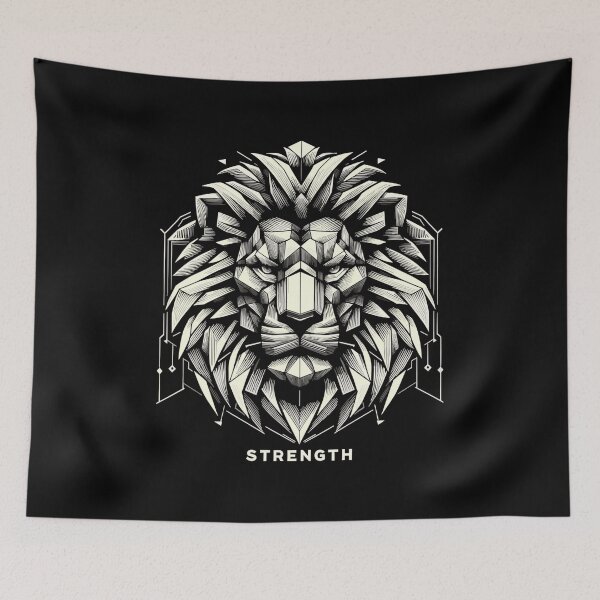 Item preview, lion lion head geometric geometry strength gift designed and sold by Pineapple-Tree.