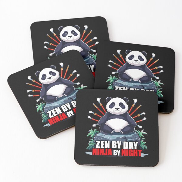 Item preview, Zen Panda Meditating on Rock with Hidden Weapons - Zen by Day, Ninja by Night designed and sold by BNCH44.