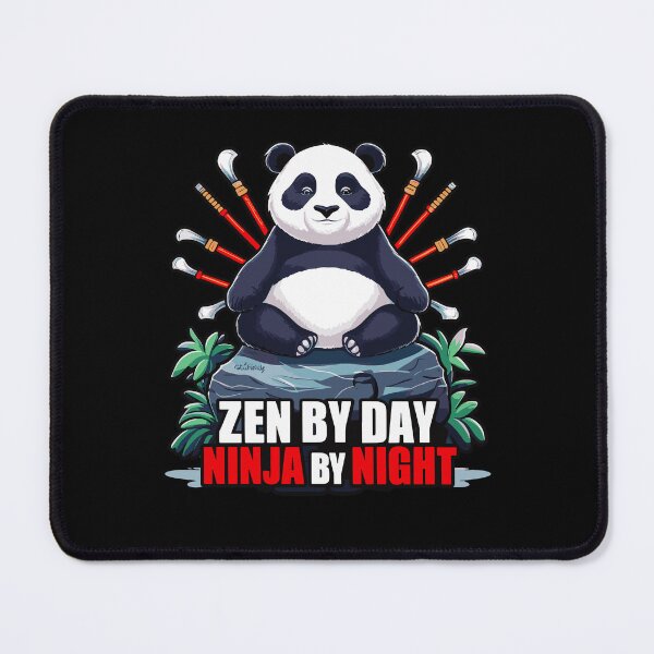 Item preview, Zen Panda Meditating on Rock with Hidden Weapons - Zen by Day, Ninja by Night designed and sold by BNCH44.