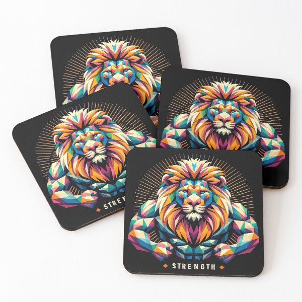Item preview, lion lion head geometric geometry strength muscles gift designed and sold by Pineapple-Tree.