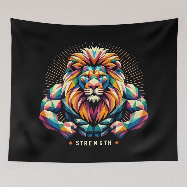 Item preview, lion lion head geometric geometry strength muscles gift designed and sold by Pineapple-Tree.