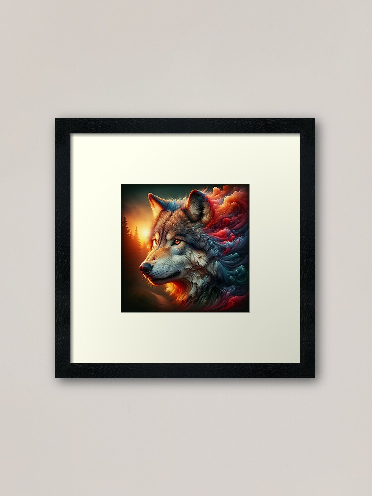 Thumbnail 1 of 7, Framed Art Print, Wolf designed and sold by LenCarol.