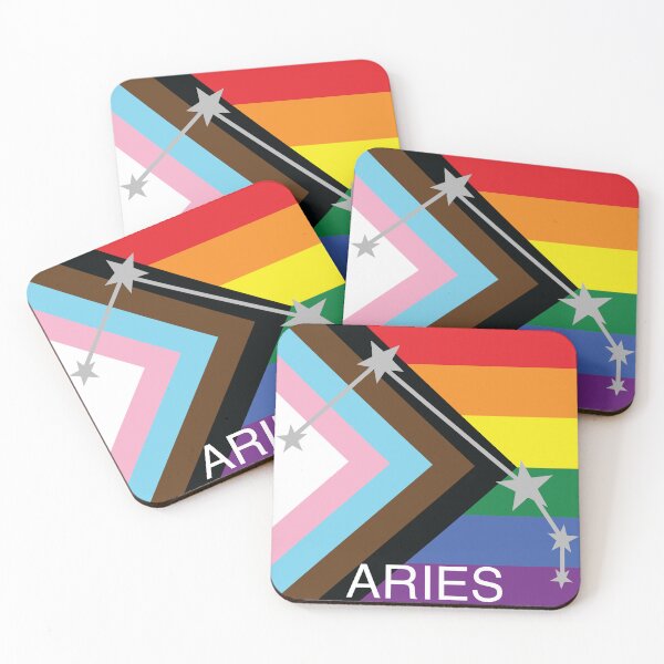Item preview, Aries Constellation Progress Pride Flag designed and sold by EnchantedNewfy.