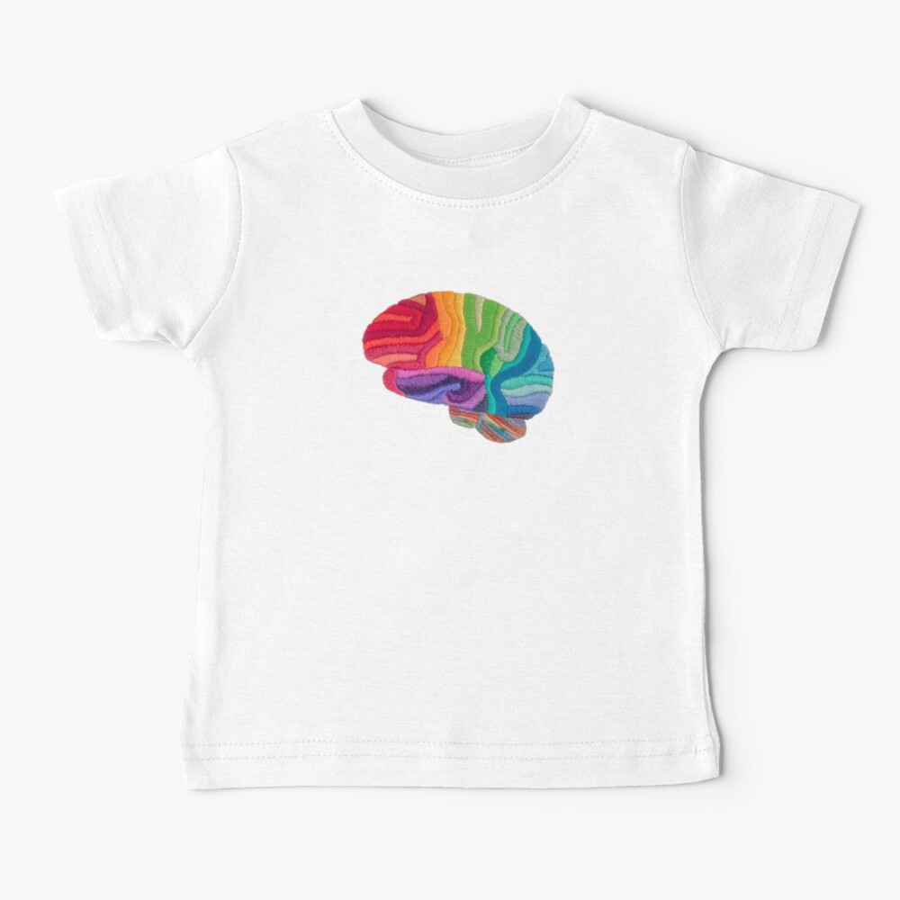 Embroidered Look - Rainbow Brain Baby T-Shirt
