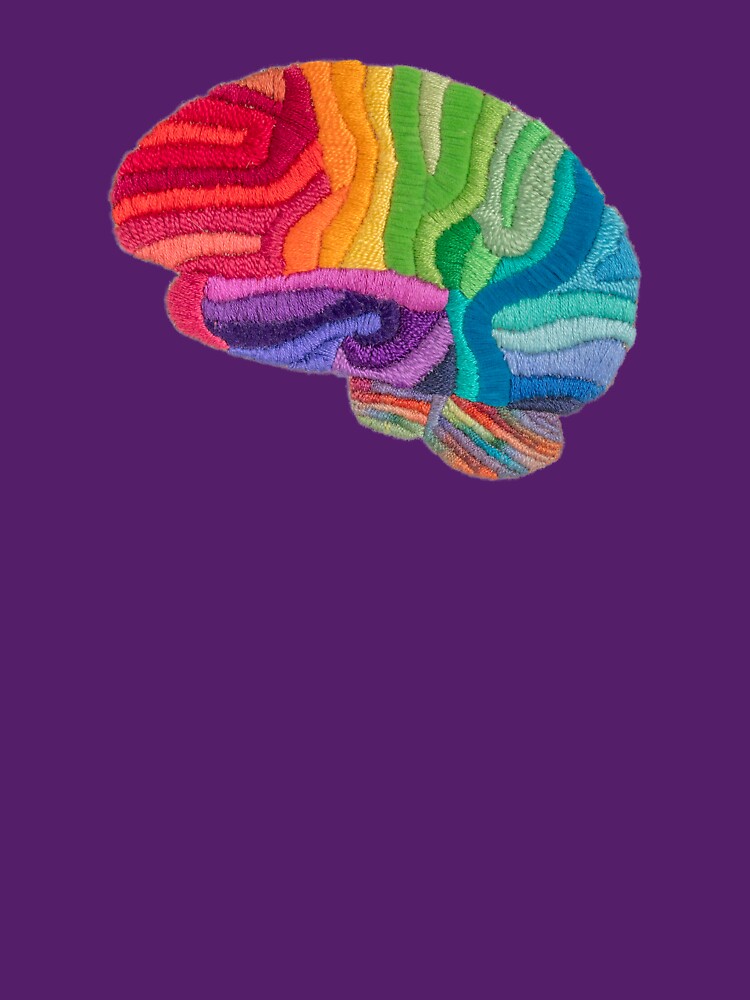 Embroidered Look - Rainbow Brain by Laurabund