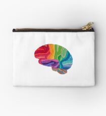 Embroidered Look - Rainbow Brain Zipper Pouch