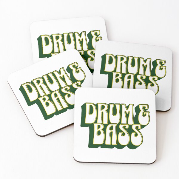 Item preview, DRUM AND BASS  - Dropshadow Outline (Green/Gold)  designed and sold by Discothreadz.