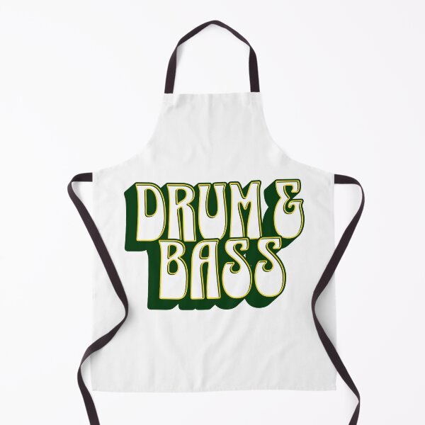 Item preview, DRUM AND BASS - Dropshadow Outline (Green/Gold) designed and sold by Discothreadz.