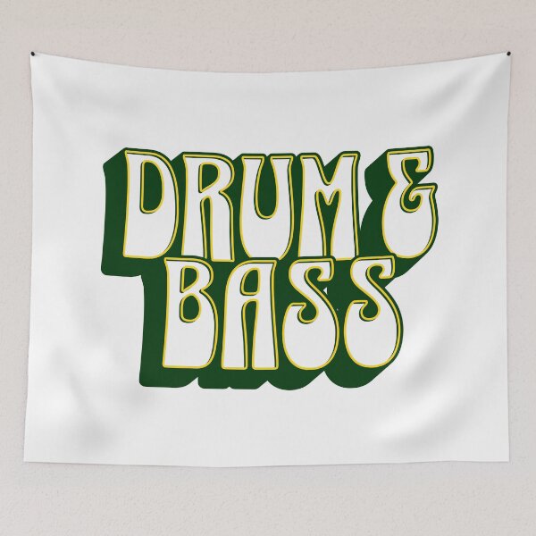 Item preview, DRUM AND BASS  - Dropshadow Outline (Green/Gold)  designed and sold by Discothreadz.