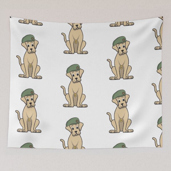 Item preview, Funny Big Brown Dog green beret designed and sold by Pet Station.