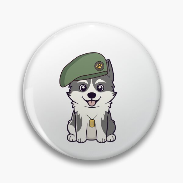 Item preview, Funny Husky Dog green beret designed and sold by Pet Station.