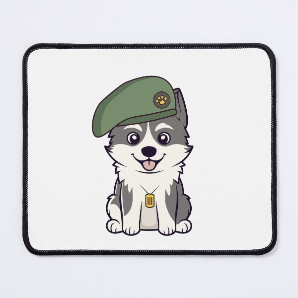 Item preview, Funny Husky Dog green beret designed and sold by Pet Station.