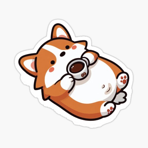 Artikel-Vorschau von Corgi Kaffee Kaffeetrinken, designt und verkauft von VerveVerseBoo.