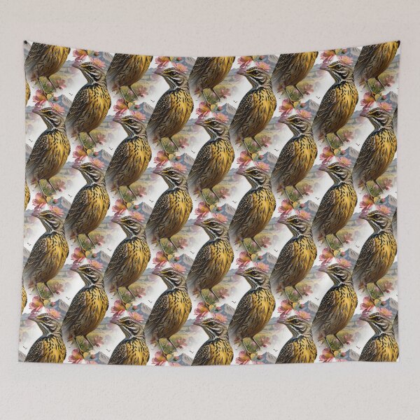 Item preview, Common Western Meadowlark Surrounded By Prairie Roses Pattern 2 designed and sold by taiche.
