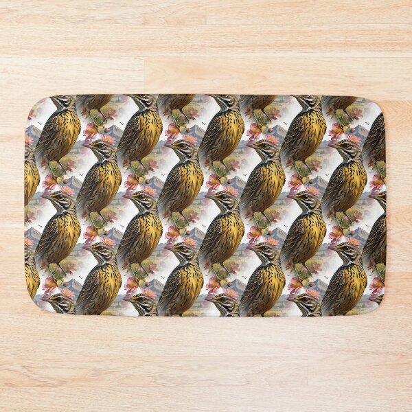 Item preview, Common Western Meadowlark Surrounded By Prairie Roses Pattern 2 designed and sold by taiche.