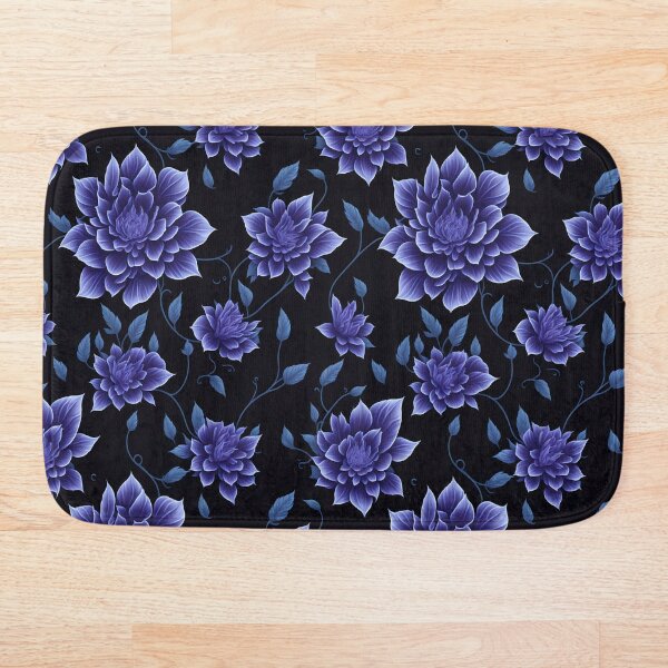 Item preview, Elegante Patrón Floral Púrpura Con Hojas De Color Azul Claro, Diseño De Patrón De Flores designed and sold by StickerinoShop.