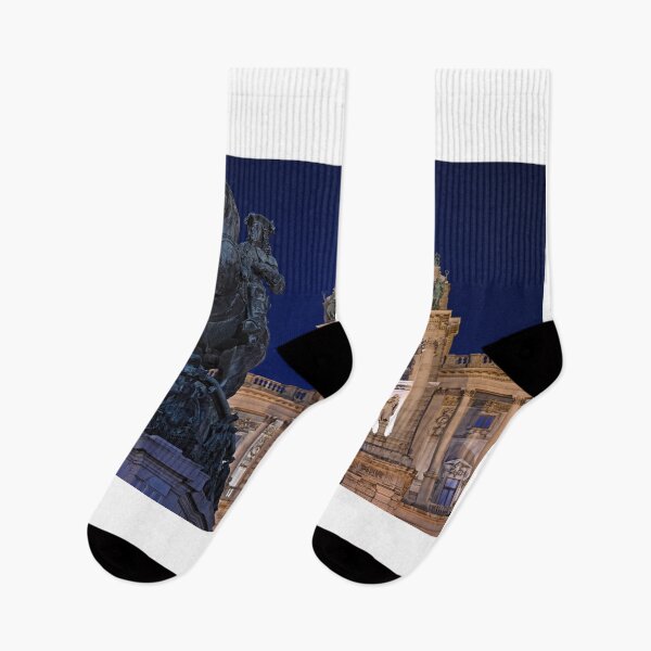 Item preview, Statue of Prince Eugen in front of  Hofburg Palace Heldenplatz Vienna by night designed and sold by goceris.