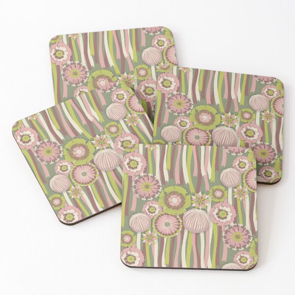 Item preview, Floral Extravaganza Party [retro green and purple] designed and sold by Aia UENO design.