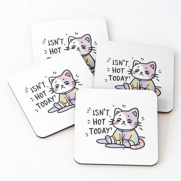 Item preview, Isn't Hot Today - Cute Sweaty Crying Kitty designed and sold by Itsheartshop.