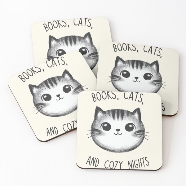 Item preview, Books, Cats, and Cozy Nights Design designed and sold by RuyaFab.