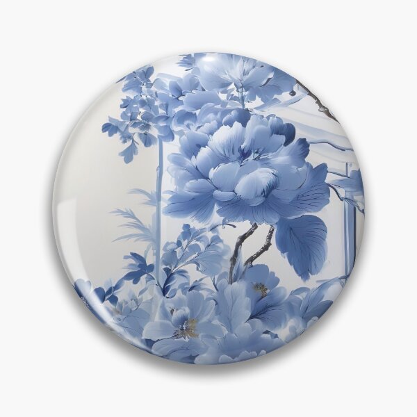 Item preview, Blue and White Floral Chinoiserie  designed and sold by Tamas Das.