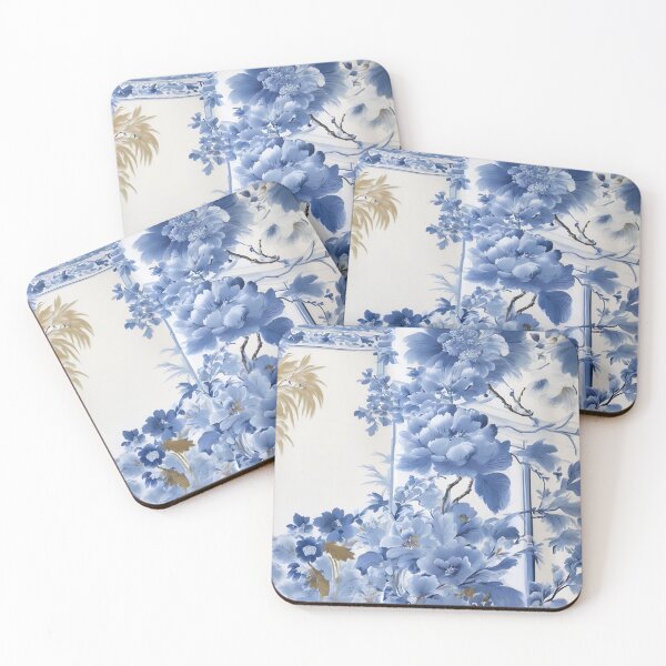 Item preview, Blue and White Floral Chinoiserie  designed and sold by Tamas Das.
