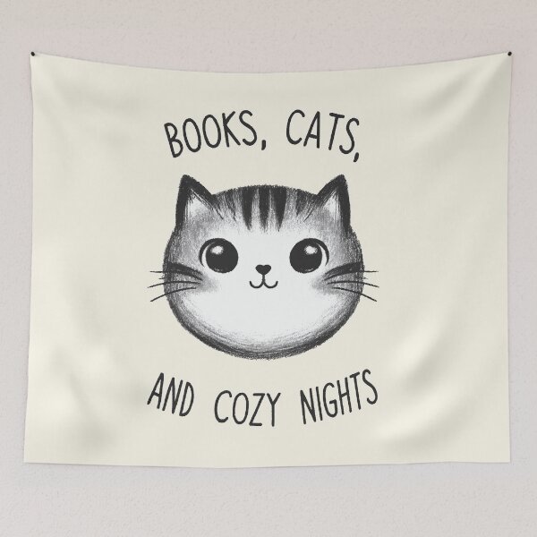 Item preview, Books, Cats, and Cozy Nights Design designed and sold by RuyaFab.