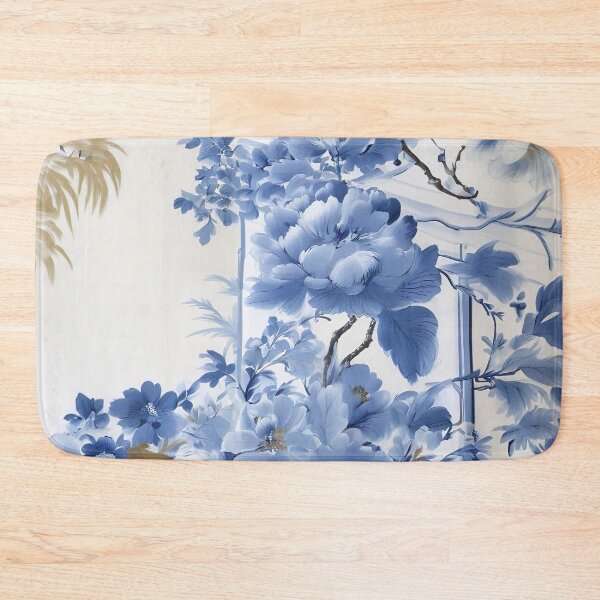 Item preview, Blue and White Floral Chinoiserie  designed and sold by Tamas Das.
