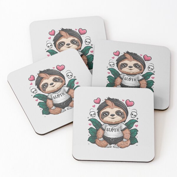 Item preview, Cute Sloth with Hearts and Skeletons designed and sold by Itsheartshop.