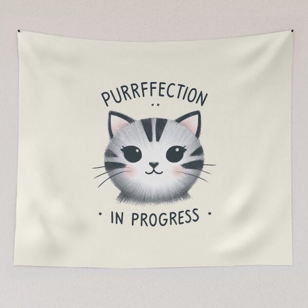 Item preview, Purrfection in Progress Cat Design designed and sold by RuyaFab.