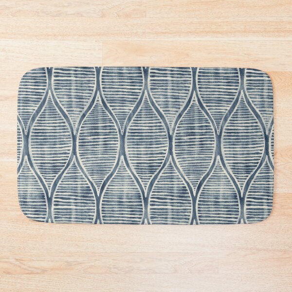 Item preview, Hand Painted Cream Gouache Linework Ogees in Textured Blue Grey Pattern designed and sold by micklyn.