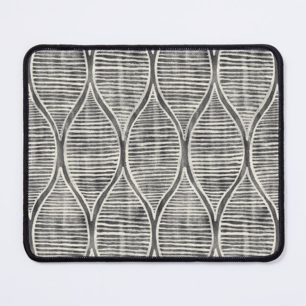 Item preview, Monochrome Grey and Cream Textured Hand Painted Gouache Linework Ogees Pattern designed and sold by micklyn.