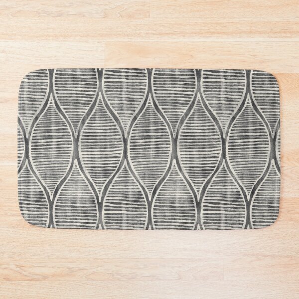 Item preview, Monochrome Grey and Cream Textured Hand Painted Gouache Linework Ogees Pattern designed and sold by micklyn.