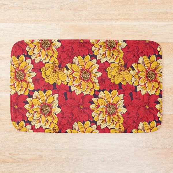 Item preview, Vibrant Red and Yellow Sicilian Floral Tile Pattern designed and sold by VoyteksDesigns.